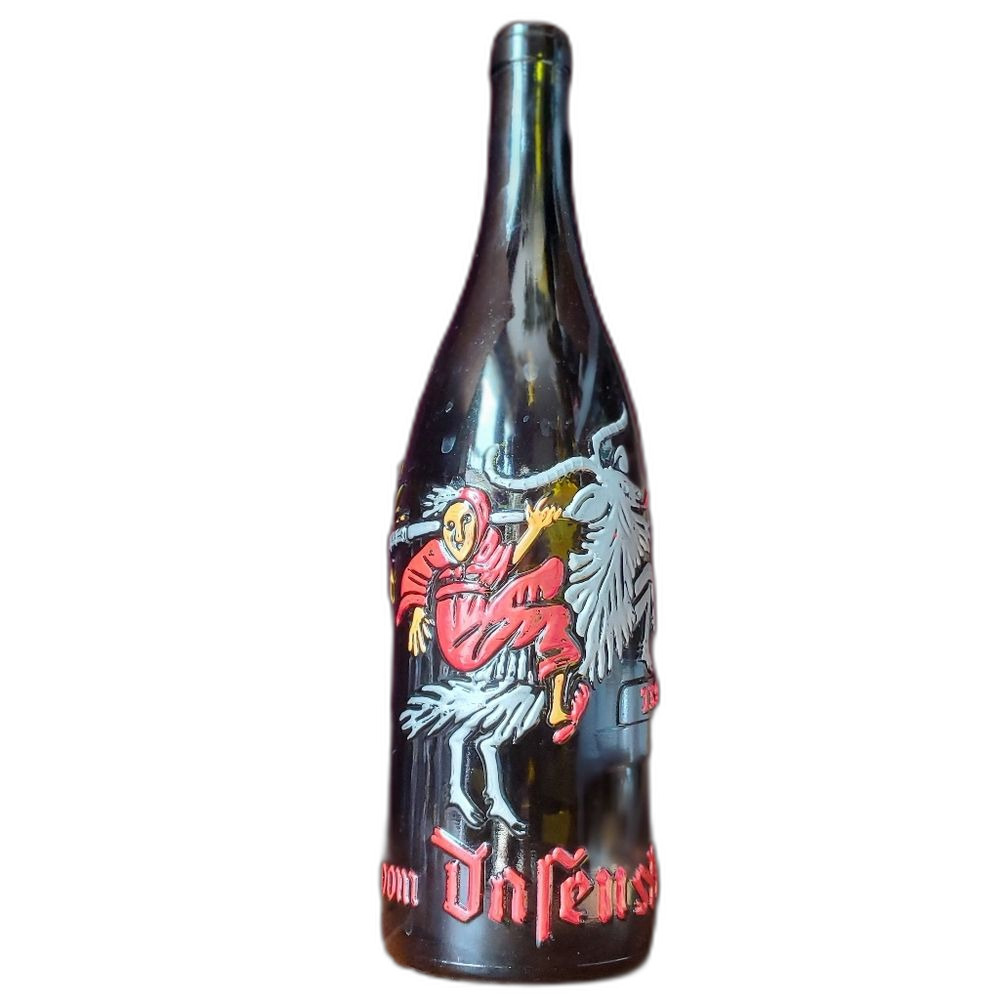 Occult Hex Vom Dasenstein German Baden Spatburgunder Emboss Bottle Hand Painted